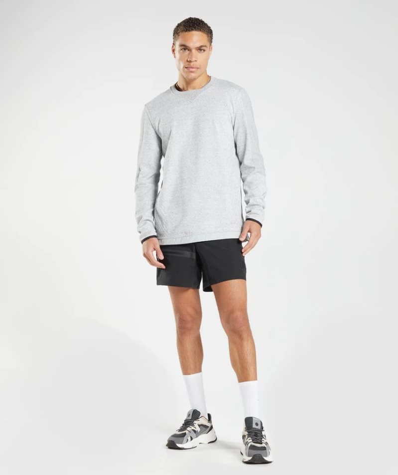 Men's Gymshark Retake Crew Sweatshirts Light Grey | NZ 7POFTY